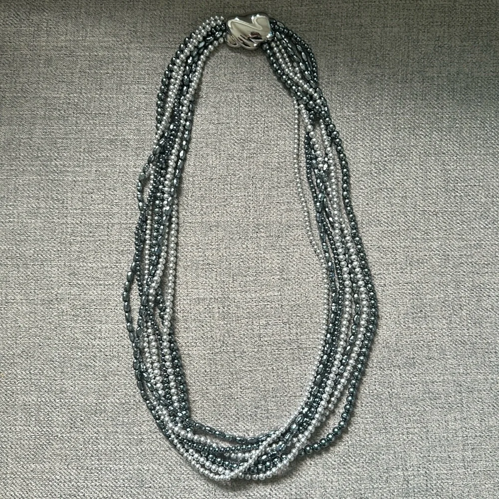 Multi stranded pearl necklace